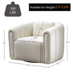 Fauteuil rond pivotant 360° en velours oversize avec coussin moelleux, idéal pour le salon ou la chambre.