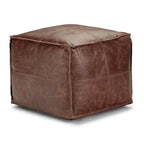 WYNDENHALL Erving Pouf carré bohème en cuir