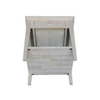 Table d'appoint carrée en bois d'hévéa massif avec tiroir et étagère, 61 cm (l) x 63,5 cm (H), brut/noir/blanc/gris/bleu