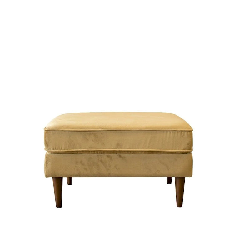 Ottoman carré en velours de style Mid-Century Modern