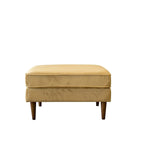 Ottoman carré en velours de style Mid-Century Modern