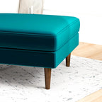 Ottoman carré en velours de style Mid-Century Modern