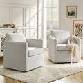 Ensemble de 2 fauteuils pivotants à 360°, déhoussables, aspect lin, 72,4 cm (28,5 po) de large, 113,4 kg (250 lb), 4 couleurs