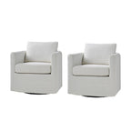 Ensemble de 2 fauteuils pivotants à 360°, déhoussables, aspect lin, 72,4 cm (28,5 po) de large, 113,4 kg (250 lb), 4 couleurs