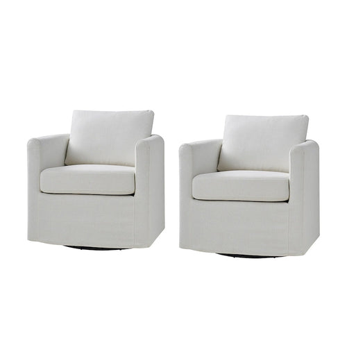 Ensemble de 2 fauteuils pivotants à 360°, déhoussables, aspect lin, 72,4 cm (28,5 po) de large, 113,4 kg (250 lb), 4 couleurs