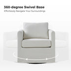 Ensemble de 2 fauteuils pivotants à 360°, déhoussables, aspect lin, 72,4 cm (28,5 po) de large, 113,4 kg (250 lb), 4 couleurs
