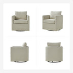 Ensemble de 2 fauteuils pivotants à 360°, déhoussables, aspect lin, 72,4 cm (28,5 po) de large, 113,4 kg (250 lb), 4 couleurs