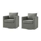 Ensemble de 2 fauteuils pivotants à 360°, déhoussables, aspect lin, 72,4 cm (28,5 po) de large, 113,4 kg (250 lb), 4 couleurs