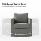 Ensemble de 2 fauteuils pivotants à 360°, déhoussables, aspect lin, 72,4 cm (28,5 po) de large, 113,4 kg (250 lb), 4 couleurs