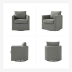 Ensemble de 2 fauteuils pivotants à 360°, déhoussables, aspect lin, 72,4 cm (28,5 po) de large, 113,4 kg (250 lb), 4 couleurs