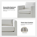 Ensemble de 2 fauteuils pivotants à 360°, déhoussables, aspect lin, 72,4 cm (28,5 po) de large, 113,4 kg (250 lb), 4 couleurs