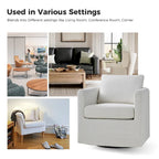 Ensemble de 2 fauteuils pivotants à 360°, déhoussables, aspect lin, 72,4 cm (28,5 po) de large, 113,4 kg (250 lb), 4 couleurs