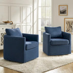 Ensemble de 2 fauteuils pivotants à 360°, déhoussables, aspect lin, 72,4 cm (28,5 po) de large, 113,4 kg (250 lb), 4 couleurs