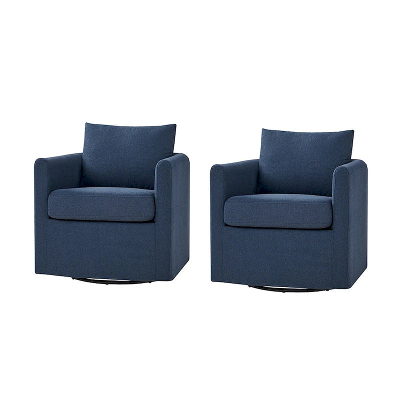 Ensemble de 2 fauteuils pivotants à 360°, déhoussables, aspect lin, 72,4 cm (28,5 po) de large, 113,4 kg (250 lb), 4 couleurs