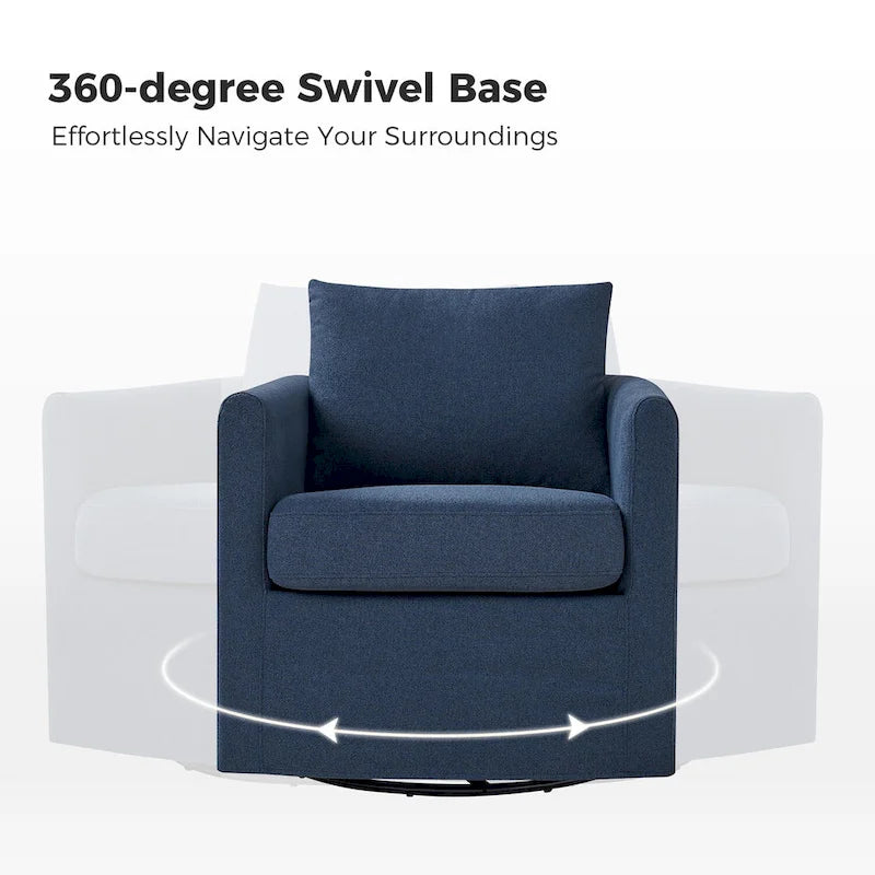 Ensemble de 2 fauteuils pivotants à 360°, déhoussables, aspect lin, 72,4 cm (28,5 po) de large, 113,4 kg (250 lb), 4 couleurs