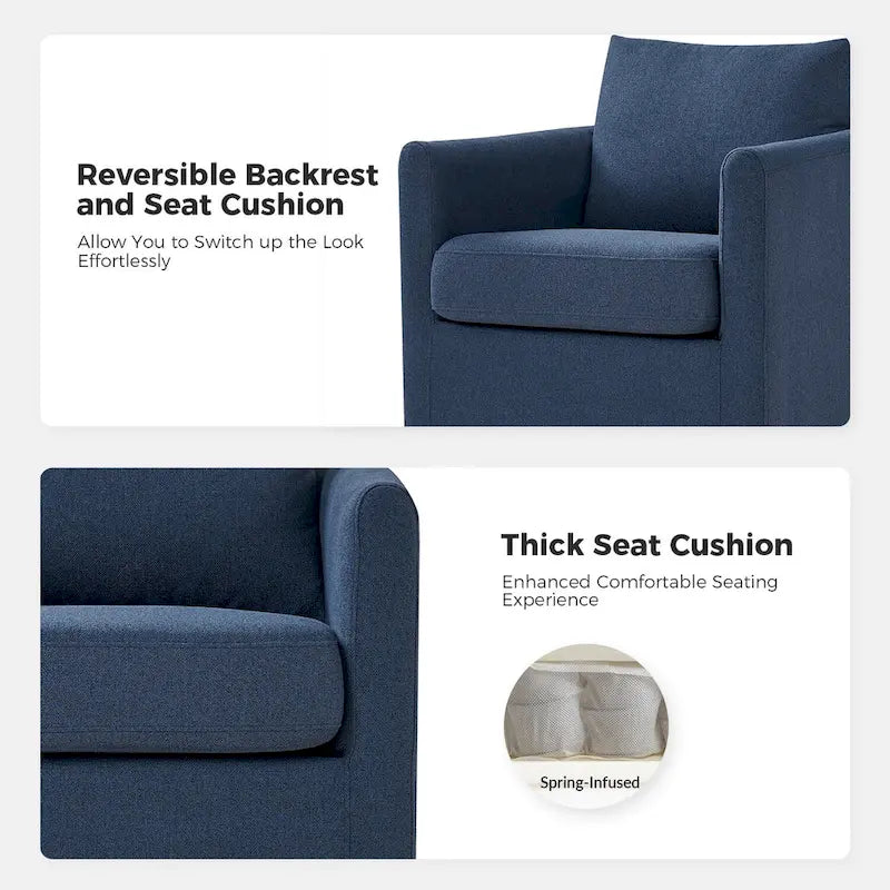 Ensemble de 2 fauteuils pivotants à 360°, déhoussables, aspect lin, 72,4 cm (28,5 po) de large, 113,4 kg (250 lb), 4 couleurs