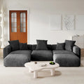Canapé modulaire en velours côtelé en forme de U de 359,99 cm, grand canapé confortable