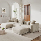 Canapé modulaire en velours côtelé en forme de U de 359,99 cm, grand canapé confortable