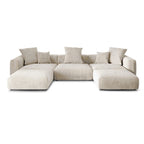 Canapé modulaire en velours côtelé en forme de U de 359,99 cm, grand canapé confortable