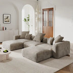 Canapé modulaire en velours côtelé en forme de U de 359,99 cm, grand canapé confortable