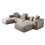 Canapé modulaire en velours côtelé en forme de U de 359,99 cm, grand canapé confortable