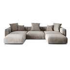 Canapé modulaire en velours côtelé en forme de U de 359,99 cm, grand canapé confortable