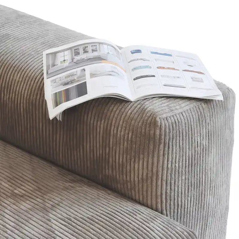Canapé modulaire en velours côtelé en forme de U de 359,99 cm, grand canapé confortable
