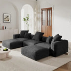 Canapé modulaire en velours côtelé en forme de U de 359,99 cm, grand canapé confortable