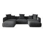 Canapé modulaire en velours côtelé en forme de U de 359,99 cm, grand canapé confortable
