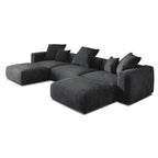 Canapé modulaire en velours côtelé en forme de U de 359,99 cm, grand canapé confortable