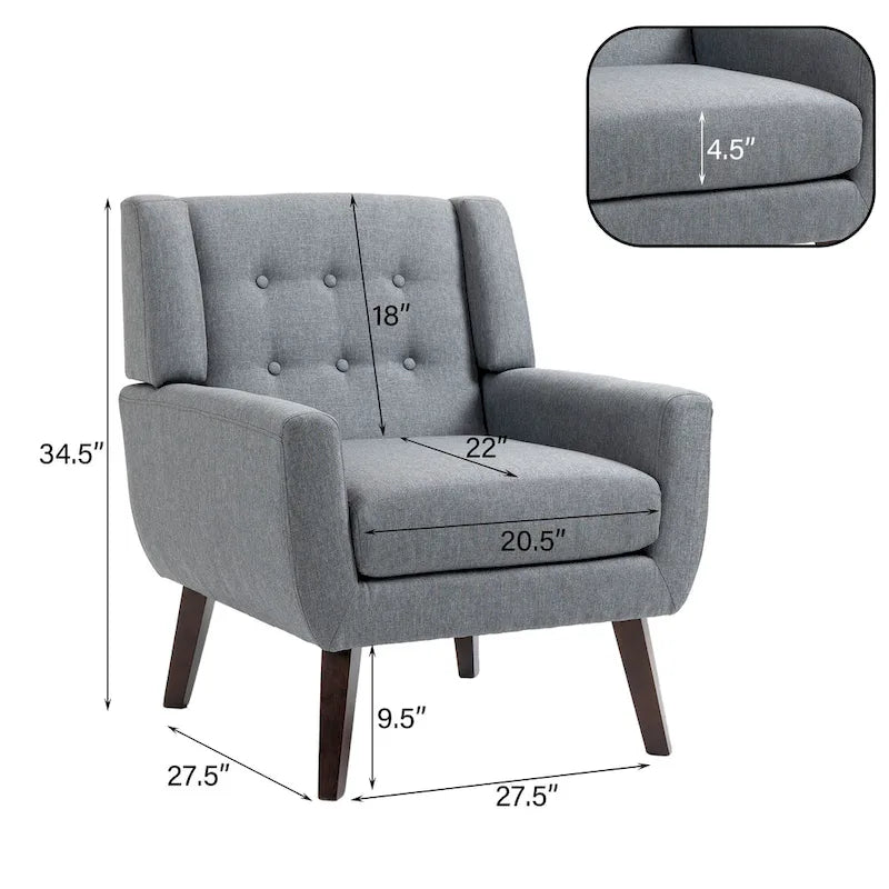 Ensemble causeuse et fauteuil 3 pièces en lin capitonné, beige/gris/jaune/bleu/blanc/bleu clair, 3 places et plus