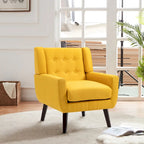Ensemble causeuse et fauteuil 3 pièces en lin capitonné, beige/gris/jaune/bleu/blanc/bleu clair, 3 places et plus