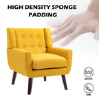 Ensemble causeuse et fauteuil 3 pièces en lin capitonné, beige/gris/jaune/bleu/blanc/bleu clair, 3 places et plus