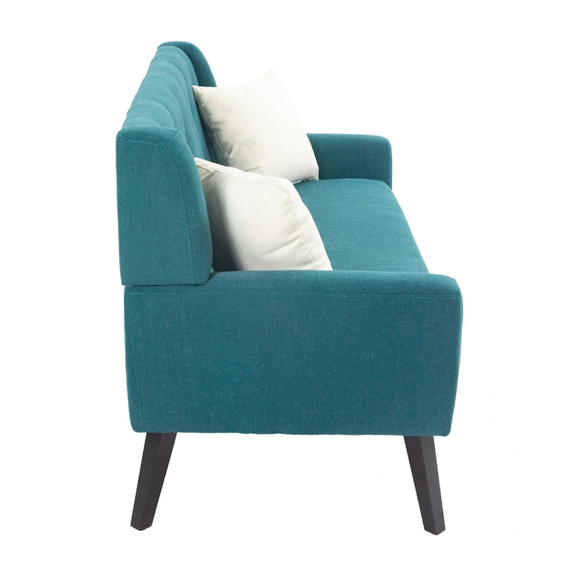 Ensemble causeuse et fauteuil 3 pièces en lin capitonné, beige/gris/jaune/bleu/blanc/bleu clair, 3 places et plus
