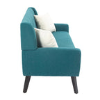 Ensemble causeuse et fauteuil 3 pièces en lin capitonné, beige/gris/jaune/bleu/blanc/bleu clair, 3 places et plus