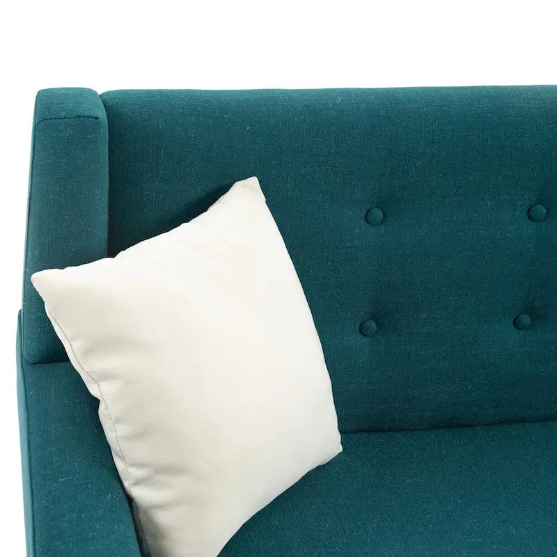 Ensemble causeuse et fauteuil 3 pièces en lin capitonné, beige/gris/jaune/bleu/blanc/bleu clair, 3 places et plus