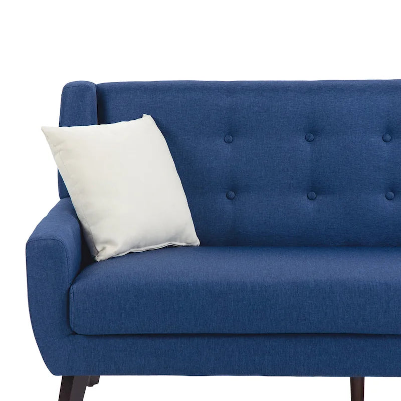 Ensemble causeuse et fauteuil 3 pièces en lin capitonné, beige/gris/jaune/bleu/blanc/bleu clair, 3 places et plus