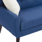 Ensemble causeuse et fauteuil 3 pièces en lin capitonné, beige/gris/jaune/bleu/blanc/bleu clair, 3 places et plus