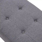 Banc d'entrée capitonné, Polyester, Pieds en bois en X, 89,9 cm L, 136 kg, 1-2 places, Gris/Blanc/Beige