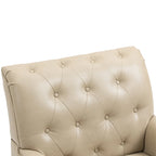 Fauteuil d'appoint en similicuir capitonné, noir/marron/beige, clous décoratifs, 1 place