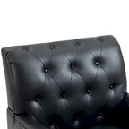Fauteuil d'appoint en similicuir capitonné, noir/marron/beige, clous décoratifs, 1 place