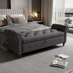 Banc de lit en tissu avec rangement 63