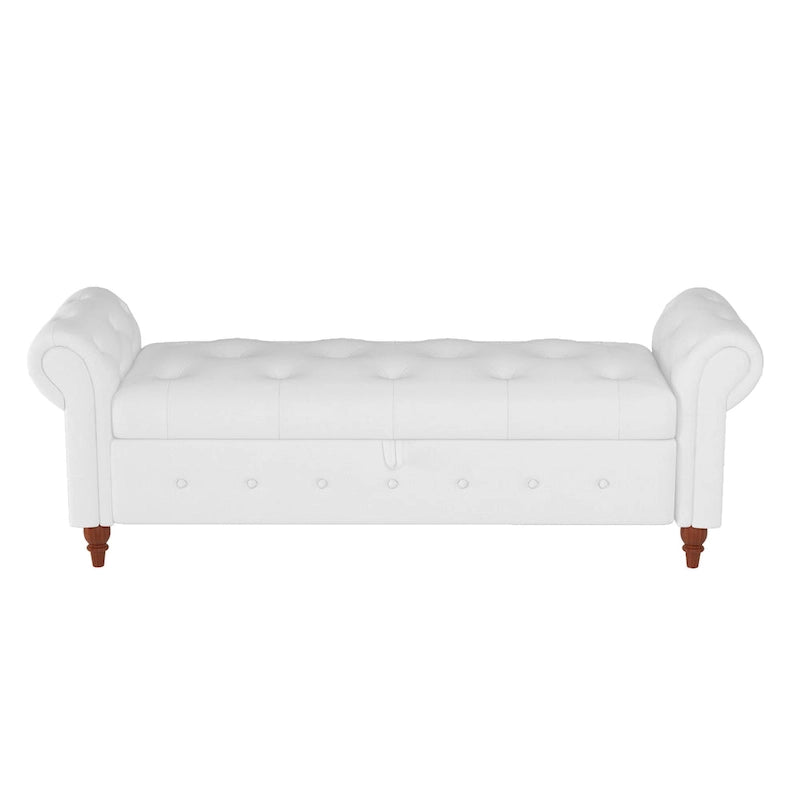 Banc de lit en tissu avec rangement 63