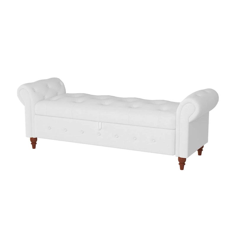 Banc de lit en tissu avec rangement 63