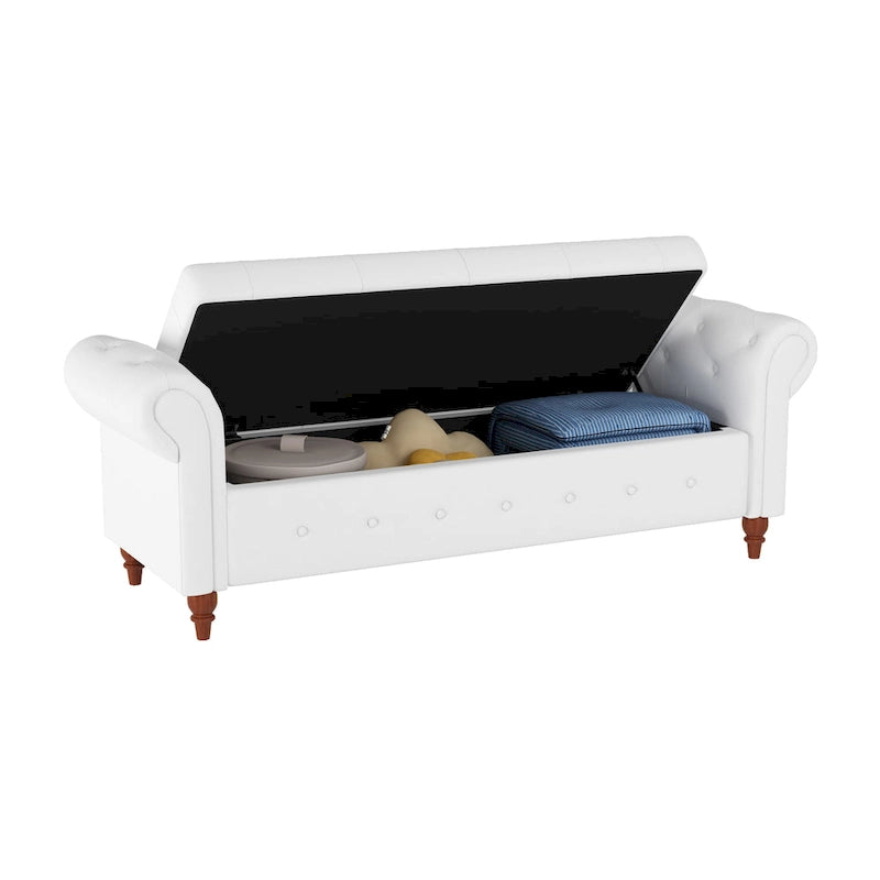 Banc de lit en tissu avec rangement 63