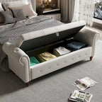 Banc de lit en tissu avec rangement 63