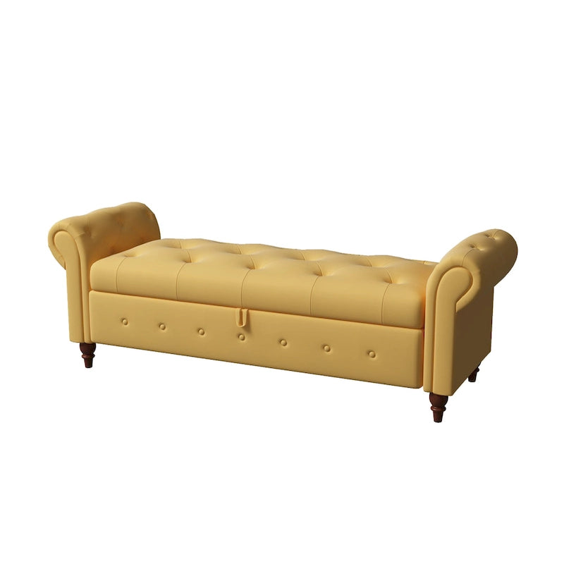 Banc de lit en tissu avec rangement 63