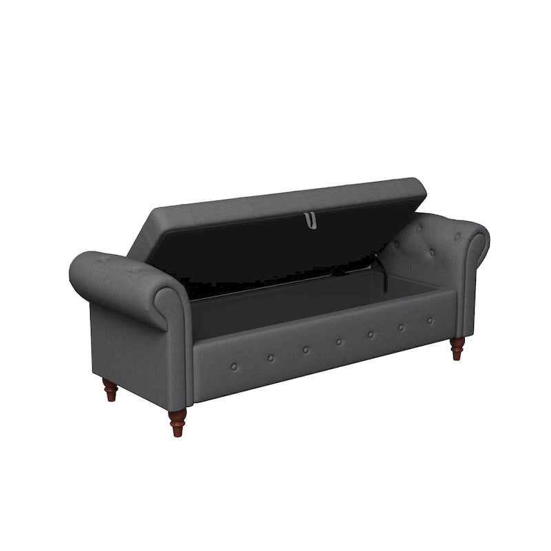 Banc de lit en tissu avec rangement 63