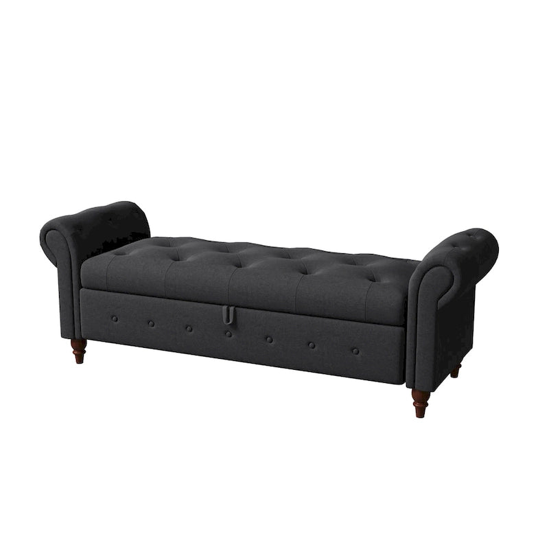 Banc de lit en tissu avec rangement 63