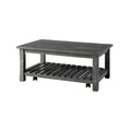 Table basse de ferme avec étagère inférieure, gris/expresso/blanc/noir/miel, bois de pin